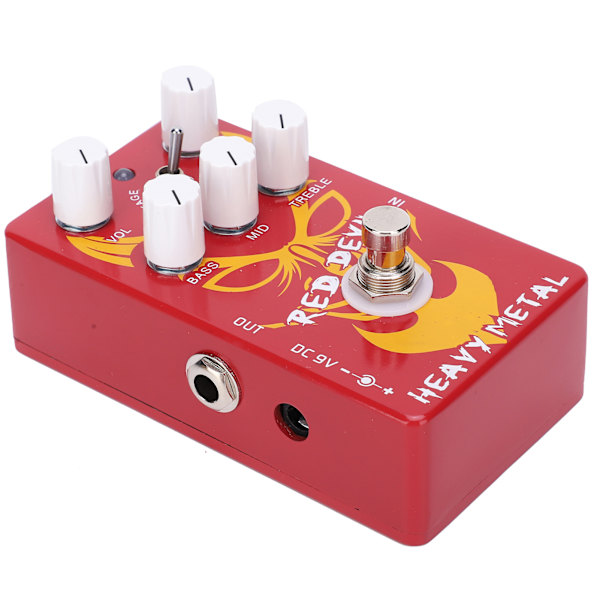 Distortion Gitarrpedal Red Devil Heavy Metal Tone Effekt Elektrisk Processor 9V DC
