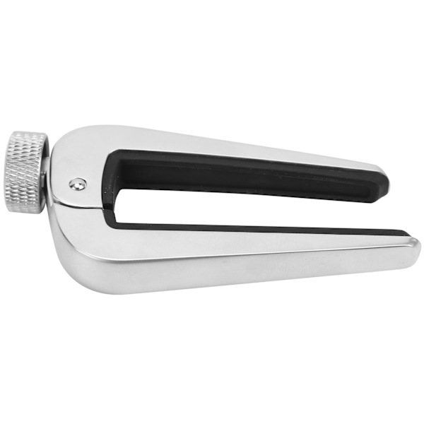 Zinklegering Akustisk Gitarr Capo Professionell Justerbar Silikonklämma för Bas Ukulele Violin Silver