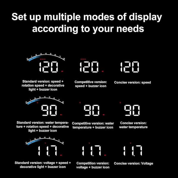bilens head-up-display, OBD2 HUD-display Kompatibel med frontrute [ALM]