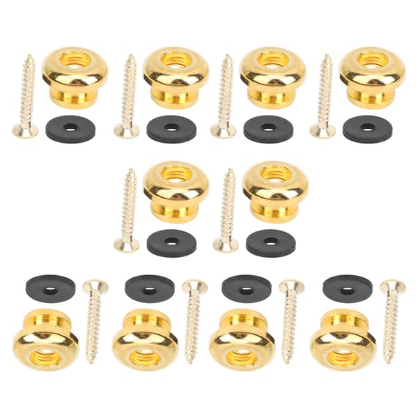 5 Set Gitarrband Lås Ändstift för Bas Ukulele Musikinstrument Tillbehör Guld
