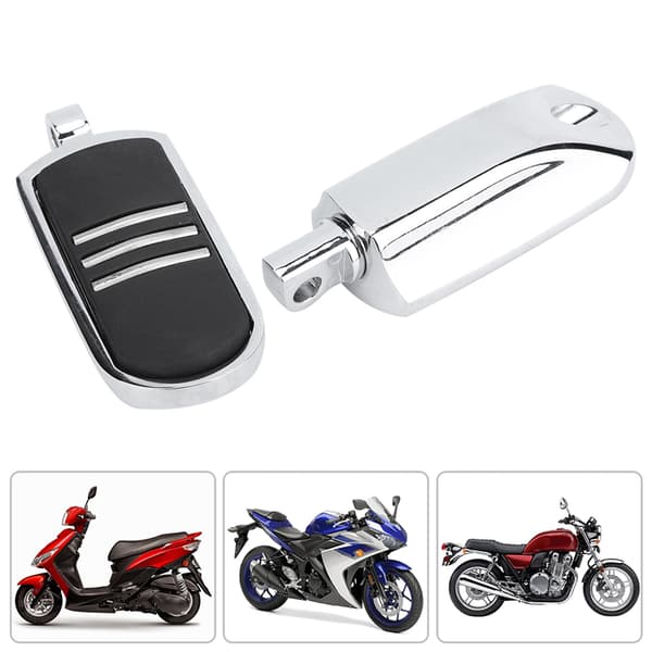 Motorcykel Fotpinnar i Aluminiumlegering Modifieringstillbehör (Förkromad)