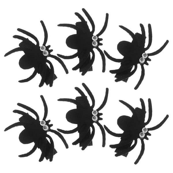 Spindelhårnål för att bära 6 st svarta Halloween-utklädningshårprydnader
