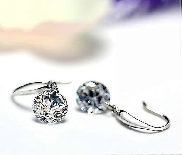 Øredobber Dingle Skinnende Cubic Zirconia Studs Hypoallergene for Jenter for Kvinner