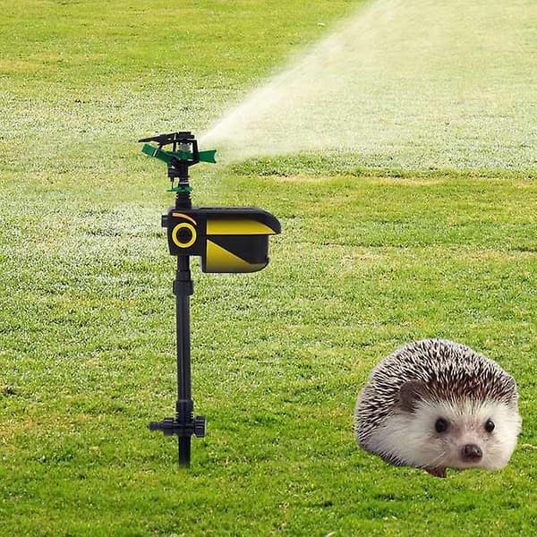 Solar-Powered Animal Repellent Set with Water Jet I Motion Sensor I Range 10m, Cat Scarer, 19*7*64cm