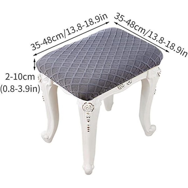 Paket med 4 elastiska rektangulära barstolsöverdrag - töjbara och tvättbara överdrag för stolsits, sminkpall och motpall