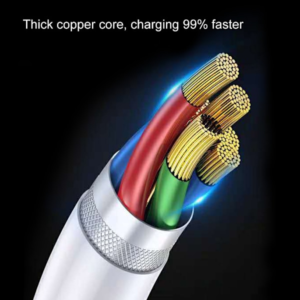 4 stk sett Type C Super Fast 5A USB datakabel laderledning Hurtiglading kabler