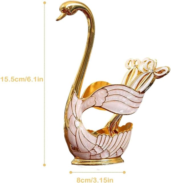 Includes a set of 6 coffee spoons - stylish gold dessert spoons.