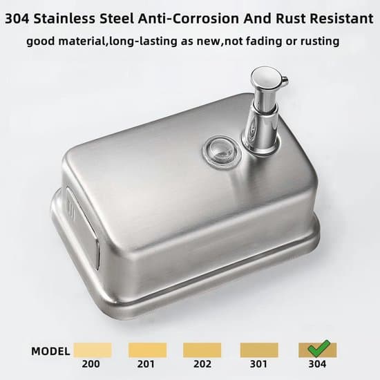 Allecto - Wall-mounted soap dispenser - Hand soap dispenser - Manual soap dispenser - Silver - 500 ml.