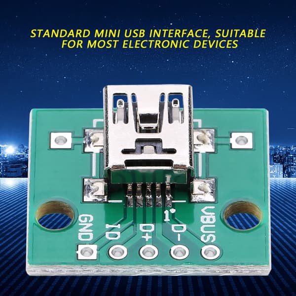 10 stk Mini USB til DIP Adapterkort 5P for 2.54mm PCB-kort DIY USB Strømforsyning