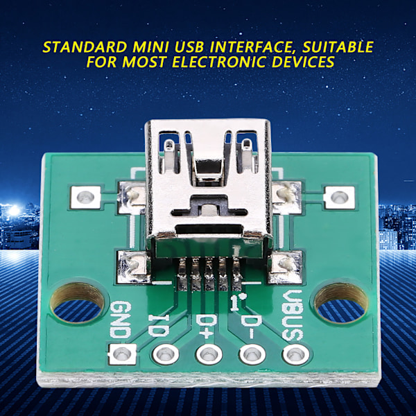10 stk. Mini USB til DIP Adapterkort 5P til 2,54 mm PCB Board DIY USB Strømforsyning
