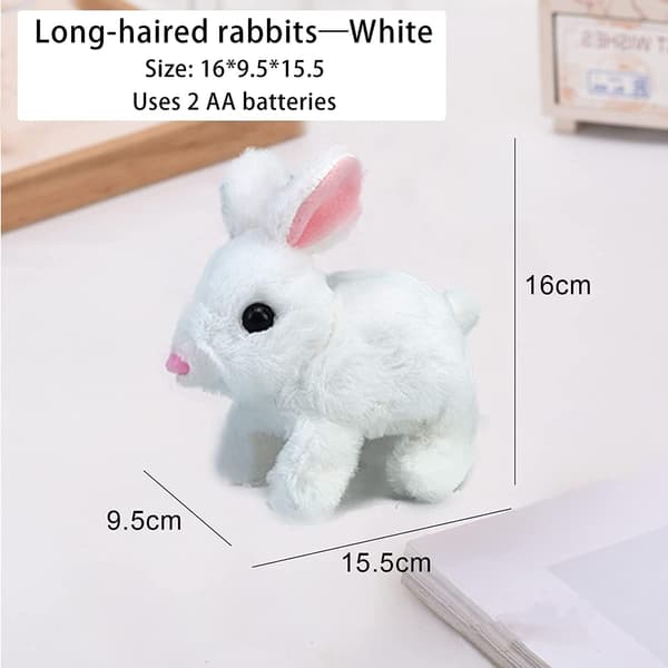 Interactive Rabbit Plush Toy, Realistic Hopping Electric Rabbit for Easter, Brown Brown