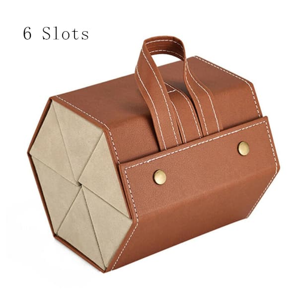 Flere pladser Solbrille Organizer Etui Foldbar brille opbevaringsboks Brun Brown 6 Slots