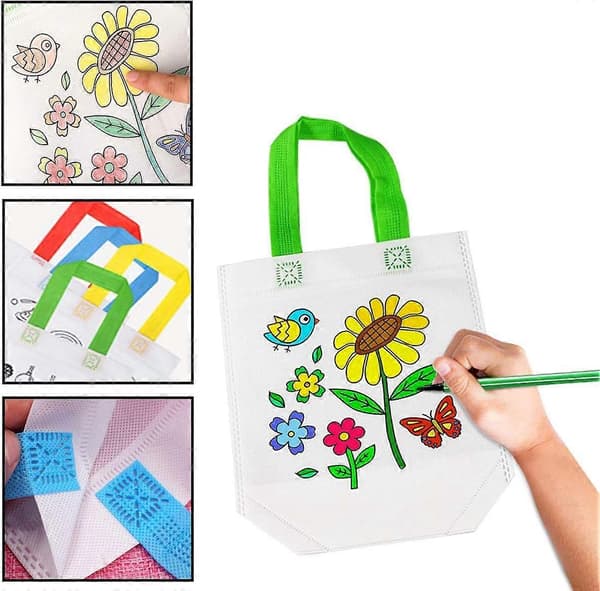 20 STK Børnemaletaske Farvelægning Genanvendelig Graffititaske til Gave Skolefest Fejring