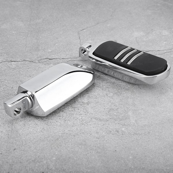 Fotstøtter til motorsykkel i aluminium (forniklet)