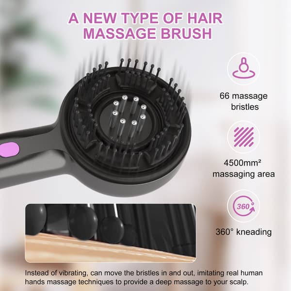 Elektrisk hovedbundsmassageapparat, multifunktionel hårmassagebørste, komfortabel trådløs oliediffuser massagekam til kvinder og mænd