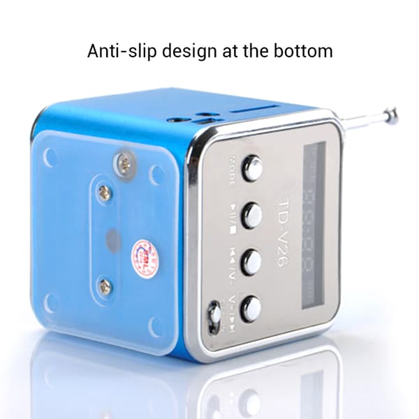 Portable TD V26 Digital Radio Speaker Mini FM Radio Receiver with LCD Stereo Speaker Support Micro Memory Card 0.8