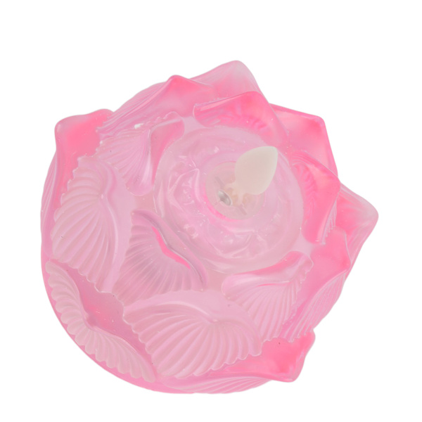LED Blomlampa Imitationsglas Gult Ljus Elektronisk Ljus Lotusblomma Dekor för Hemmakontor Rosa