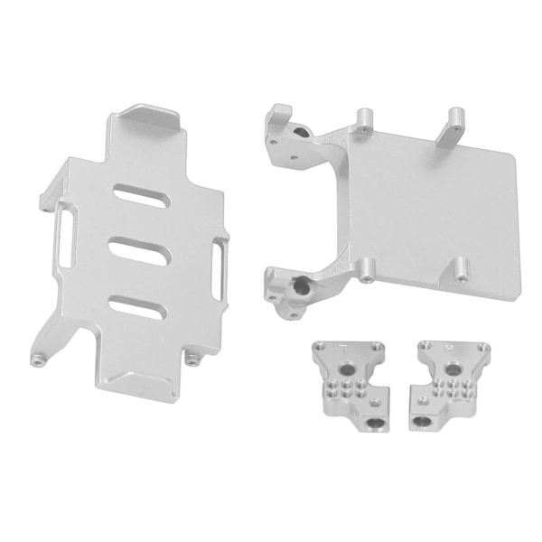 RC bagersteg aluminiumlegering ESC-beslag batterirum til AXIAL 1/24 SCX24 Udskiftning til Ford Bronco Sølv