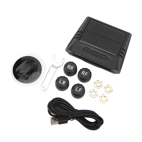 Däcktrycksövervakningssystem LCD-display Trådlös Solenergi TPMS för Bil Husbil Trailer Lastbil SUV Pickup