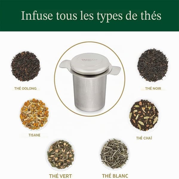 1 stk Klassisk te-infuser | Te-infuserkopp | Te-infuser for løs te av 18/8 rustfritt stål | Te-infuser