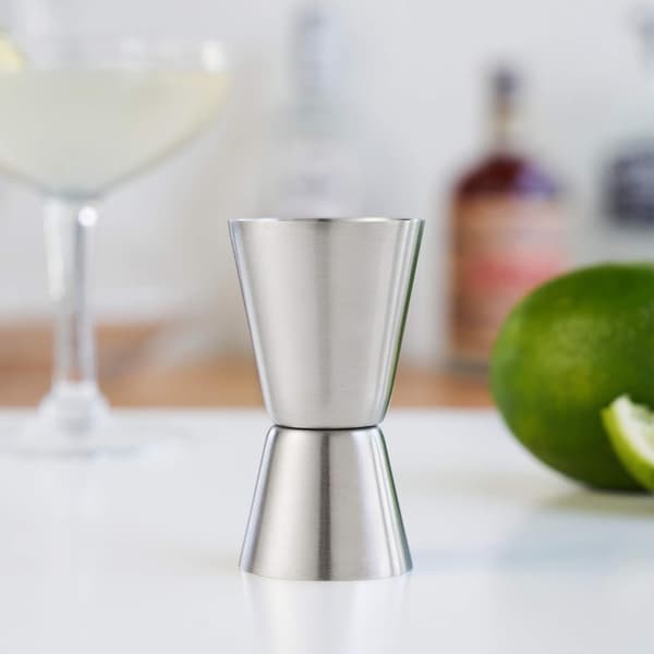 Dobbelt måleglas - Drikkemåler cocktail jigger 30/60ml sølv