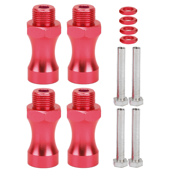 12 kpl 1/10 - 1/8 RC-automallin osa Alumiiniseos 12 mm - 17 mm pyörännavan sovitin kytkin Punainen
