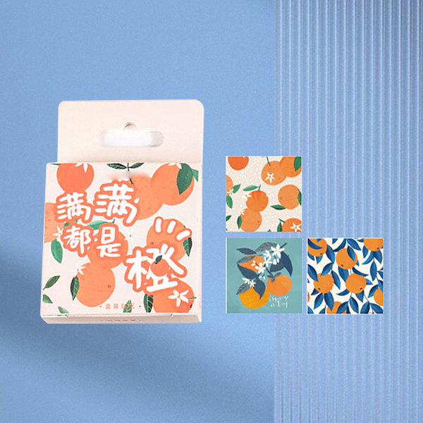 46 kpl Scrapbook-tarroja DIY itseliimautuvat valokuva-albumin koristeelliset tarrat päiväkirjoille lahjapaperille oranssi kuvio