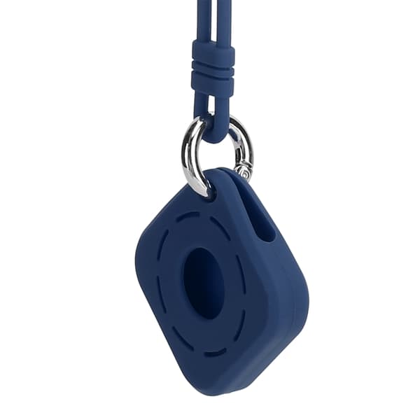 Hålfyrkantig silikonskyddsfodral med handrem för IOS Locator, denimblå