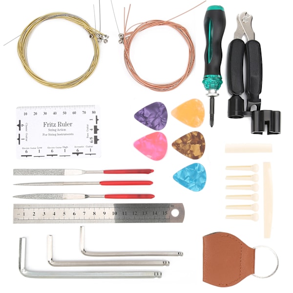 Gitarrreparationsverktygssats 3-i-1 Strängbytesverktyg för Ukulele Bas Mandolin Banjo