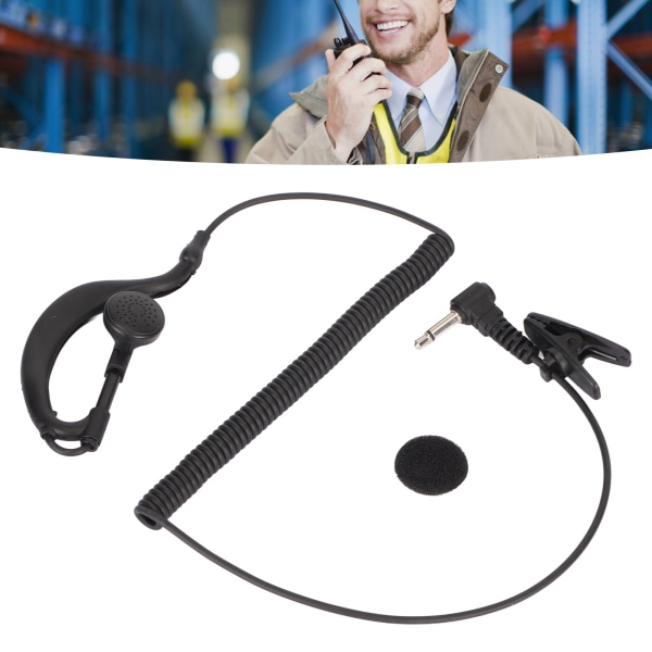 3,5 mm walkie talkie-hodesett Ørefestet med ører Klar lydkvalitet 1 pin svart for toveis radioer (kun lyd) MP3-spillere