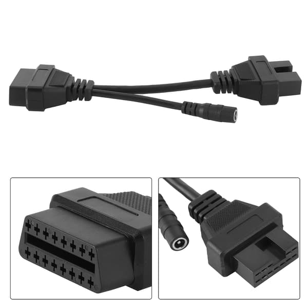 Diagnostisk adapterkabel 12-benet OBD1 til 16-benet OBD2 20cm/7.9in passer til Mitsubishi