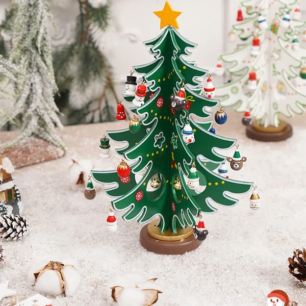 Mini Table Christmas Tree Wooden Table Decoration Christmas Table Decoration Set