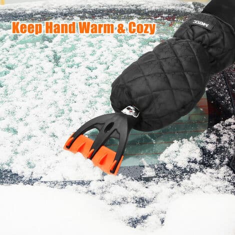2-pack Windshield Scraper Mitten, Waterproof Warm Car Ice Scraper Glove, Small Freezer Car Window Snow Scraper Tool