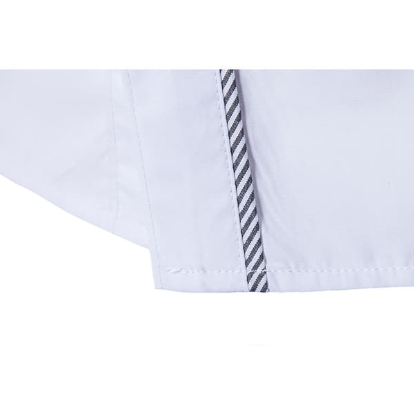 Herreskjorte med tryk, langærmet, casual, hvid[ALM] white XL