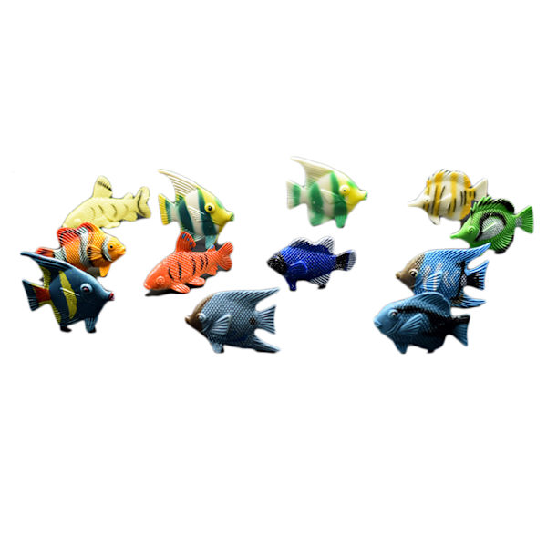 12 st Mini Tropiska Havsfisk Husdjur Figurer Leksak PVC Pool Fisk Leksak Tidig Utbildning Mini Marin Fisk Leksak