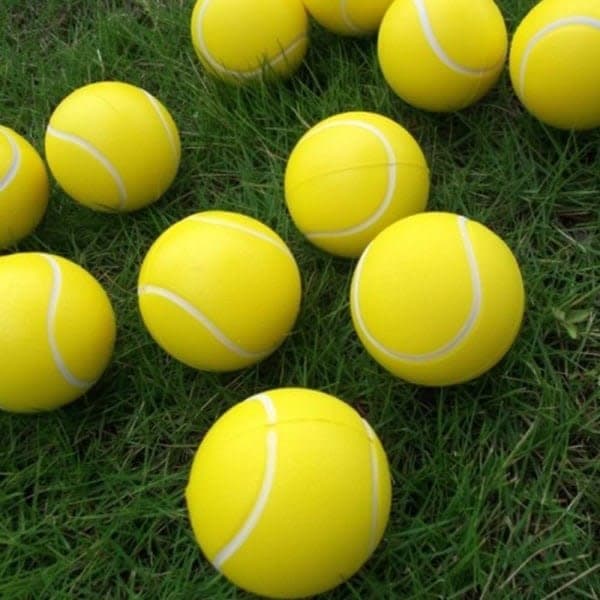 Bløde skumtennisbolde, 12 stk. højelastiske skumbold, bløde bolde til indendørs og udendørs sport, svampetennisbolde til børn (gul)
