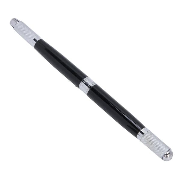 Portable Makeup Eyebrow Lip Manual Tattoo Pen Metal Microblading Pen Accessory BlackYMMR)
