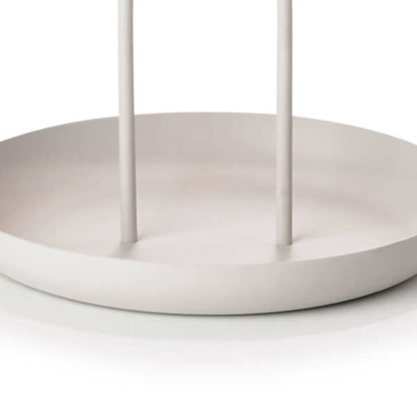 Serveringsbrett Metall Rundt Bærbart Bordplate Oppbevaringsbrett Enkel Moderne Stil med Håndtak Grå