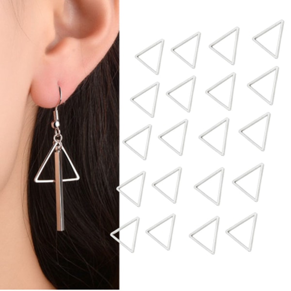 20 st Geometriska Urholkade Hängen DIY Hantverk Smycken Örhängen Tillbehör (15mm Trianglar)