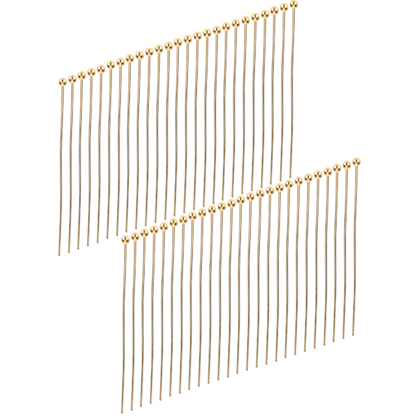 50 stk. kuglehovednåle smykkevedhæng DIY håndværk perlefremstillingsdele tilbehør forsyninger guld 45 mm / 1,77 tommer