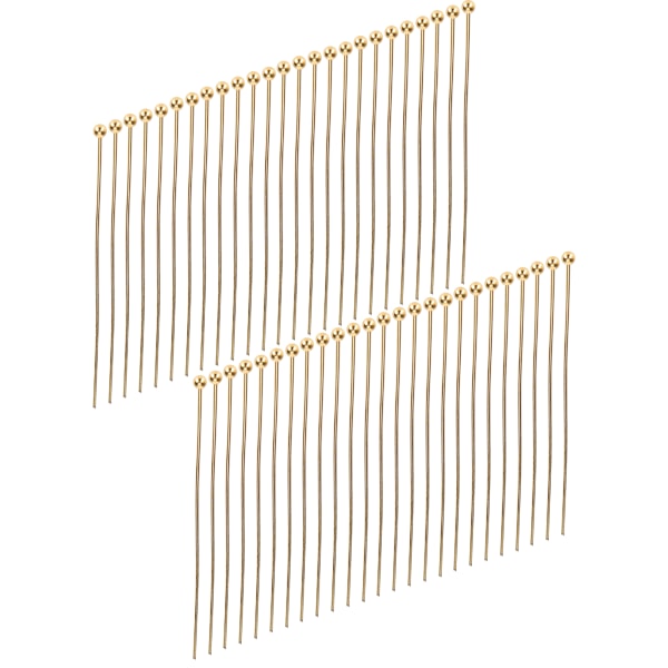 50 stk Kulehode Pins Smykker Anheng DIY Håndverk Perlelaging Deler Tilbehør Gull 45mm / 1.77in