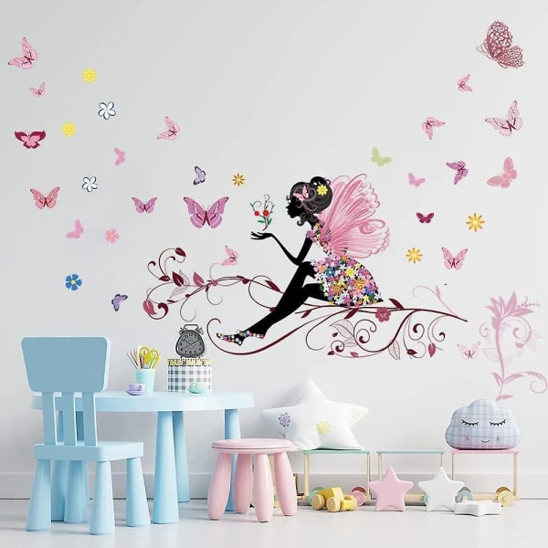 Värikkäät Butterfly-seinätarrat lastenhuoneen sisustukseen