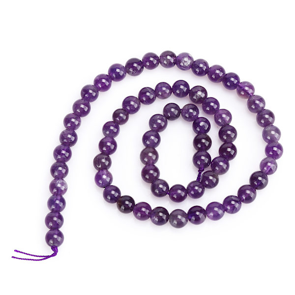 Naturliga Lila Sten Runda Pärlor DIY Smycken Armband Tillverkningsverktyg Tillbehör 6mm 62st Pärlor