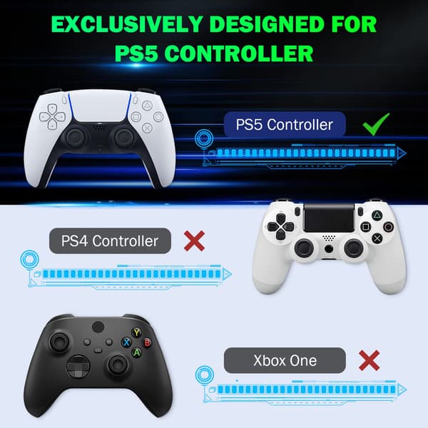 Tastatur til PS5-controllere med grøn baggrundsbelysning, Bluetooth trådløst minitastatur chatboard 0.15