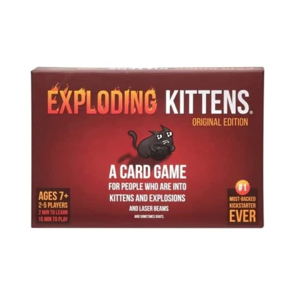 Exploding Kittens - Korttipeli | Perheystävällinen seurapeli | Venäläinen ruletti | Englanti | Ikäsuositus 7+ | 2-5 pelaajaa