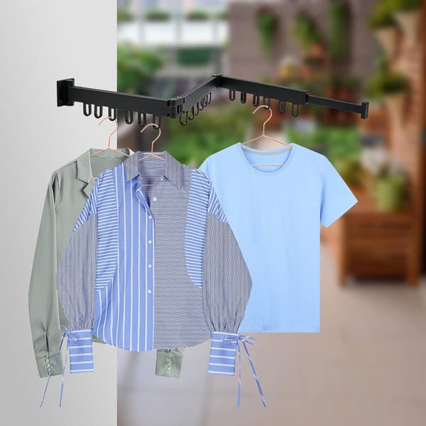 Foldable Clothes Drying Rack Indoor, Aluminum, 3-Layer Wall-Mounted Foldable Clothes Rack, Drying Rack for Laundry Room, Bathroom, Living Room