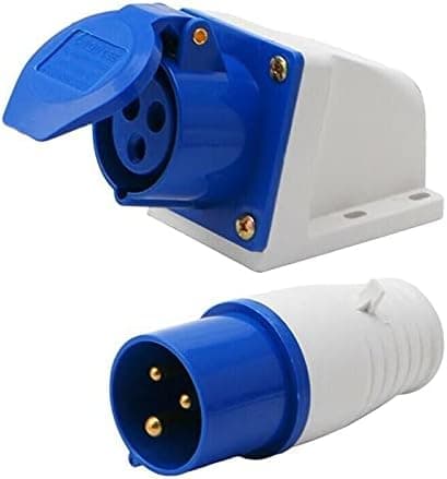 16 Amp 3-pin innebygd vanntett plugg og stikkontakt