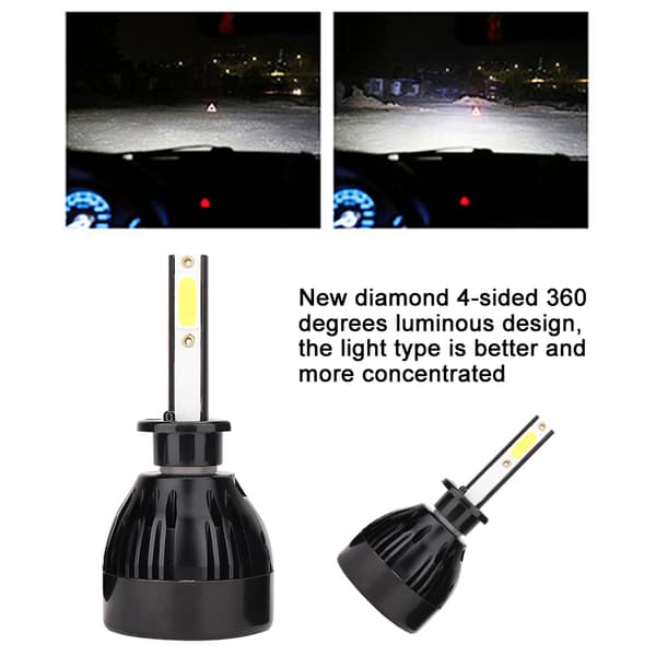 2 stk G20 H1 80W 6000K Hvit Lys LED Bil Frontlys Pærer med Integrert Driver