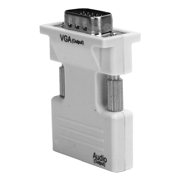 High Definition Multimedia Interface till VGA-omvandlare Hona till Hane HD Ljudkabel Adapter Vit