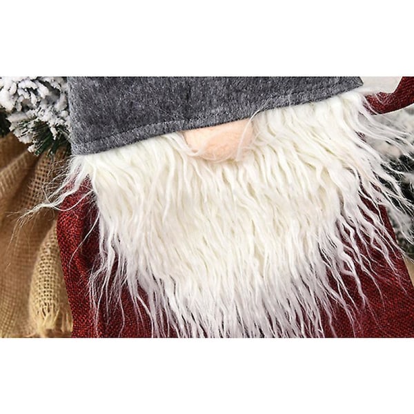Juleadventskalender 2022, Gnome med lommer 24 dager, gjenbrukbart stoff julenedtellingskalender, hjemmevegghengende julepynt GRAY